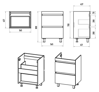 Напольная тумба под раковину Misty Енисей 60см два ящика белый